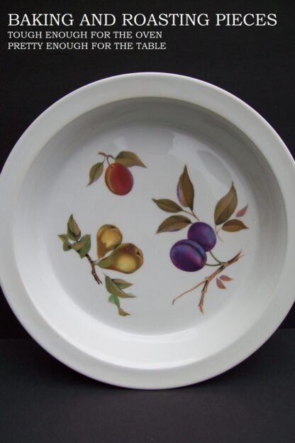 White plate with fruit design.