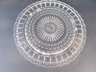 ederal glass sunflower cake plate