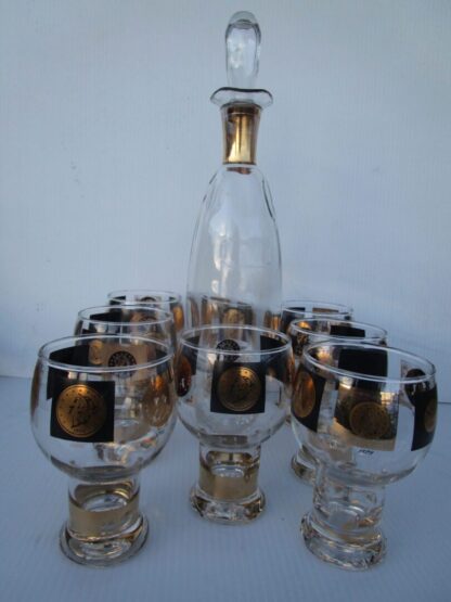 Cera Coin Decanter set featuring coins from across the world