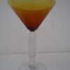 Amber Color Martini Glass with clear swelled stem