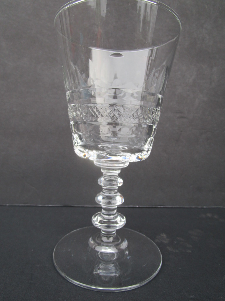 Clear Crystal Goblet with three ring stems