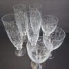 Clear Glass Wine Set with lace vine design