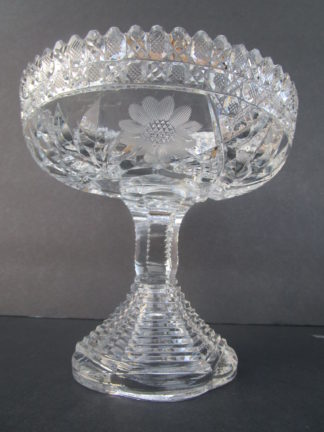 glass compote with a flower
