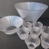 Federal Glass Norse Pattern Punch Bowl Set