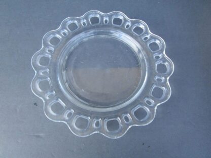 Clear Hand Blown Glass Plates with Pierced Lace Edge