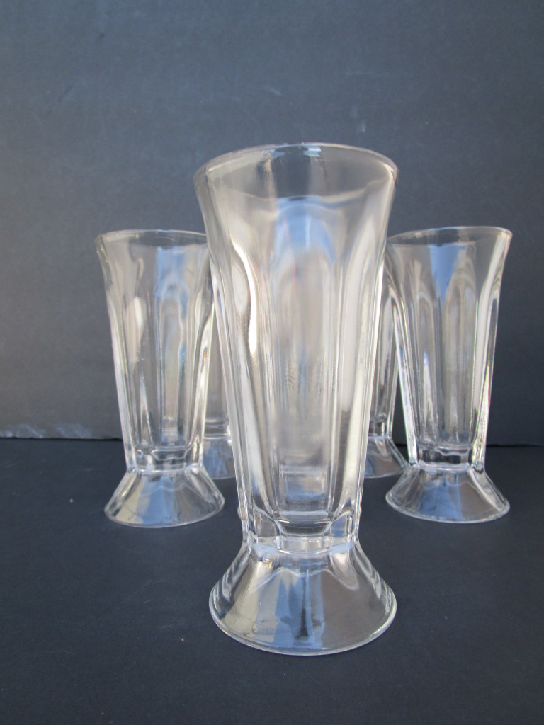 Clear Glass Fluted Parfait Glasses with Flaring Base