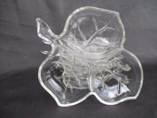 Hazel Atlas Ivy leaf form glass relish trays