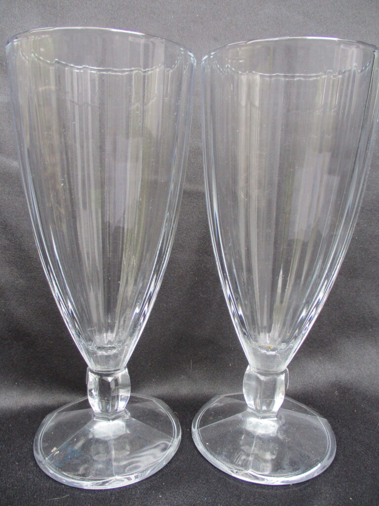 Two piece Vertically Ribbed Ice Tea Glasses