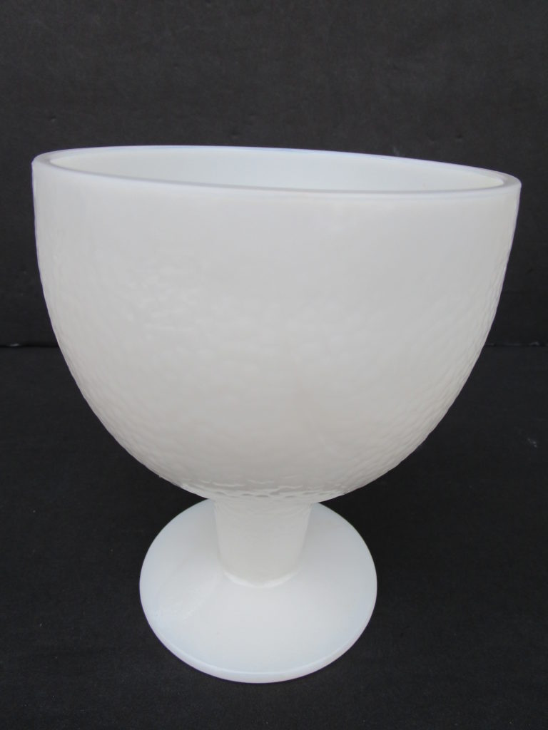 Opal Milk Glass Dessert Bowl on a pedestal