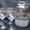 Full Lead Crystal Cordial Set with Embossed Floral Design