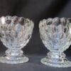 Avon Oblique Pattern Clear Glass Bubble Dessert Cups