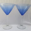 Light Blue Martini Glass set with Clear Stem available