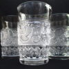 Sandwich Pattern Clear Footed Tumbler Set
