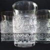 Sandwich Pattern Clear Footed Tumbler Set