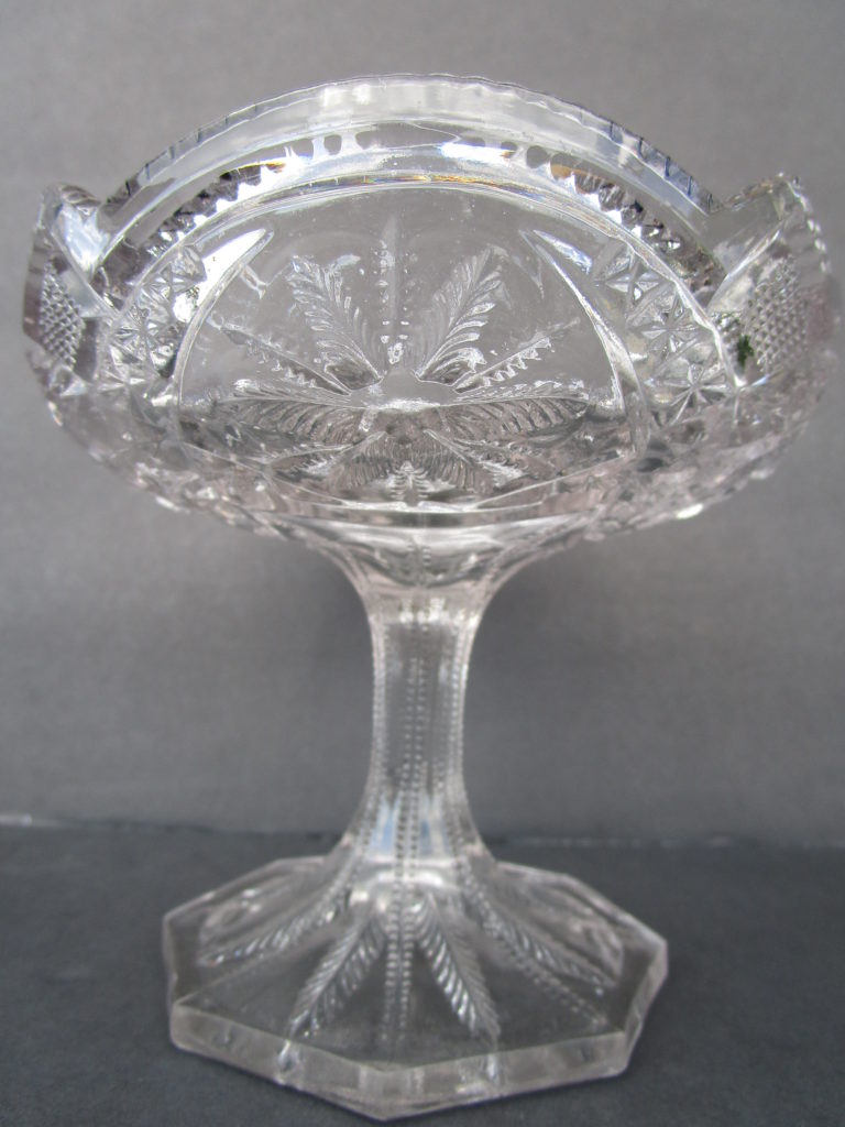 glass compote five-inch diameter