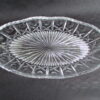 Clear Crystal Oval Tray with Scalloped Saw Tooth Rim