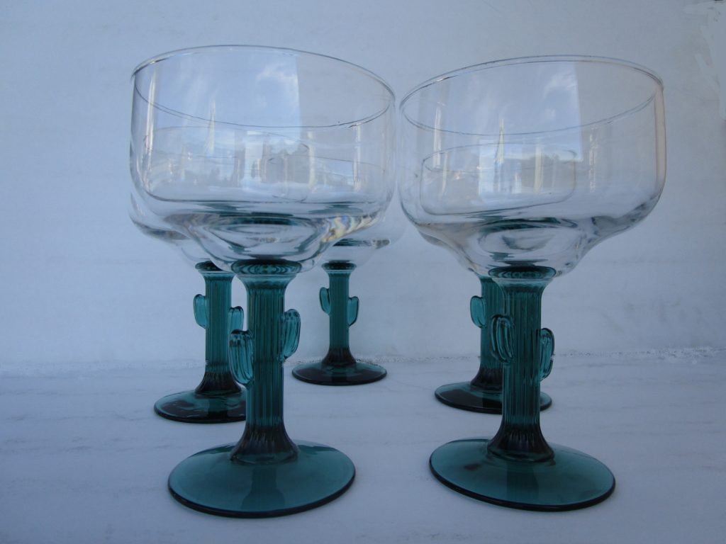 Five piece designer glass set with long handles