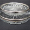 Two Tiered Clear Glass Platter with Silver Plated Rims