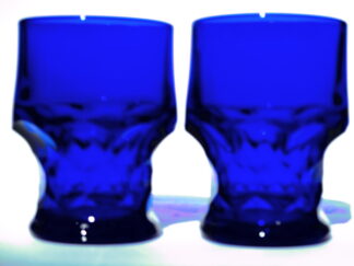 Georgian Thumbprint Honeycomb Pattern Cobalt Blue Glasses