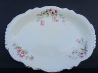 Oval Platter in Fluffy Rose Pattern by Homer Laughlin