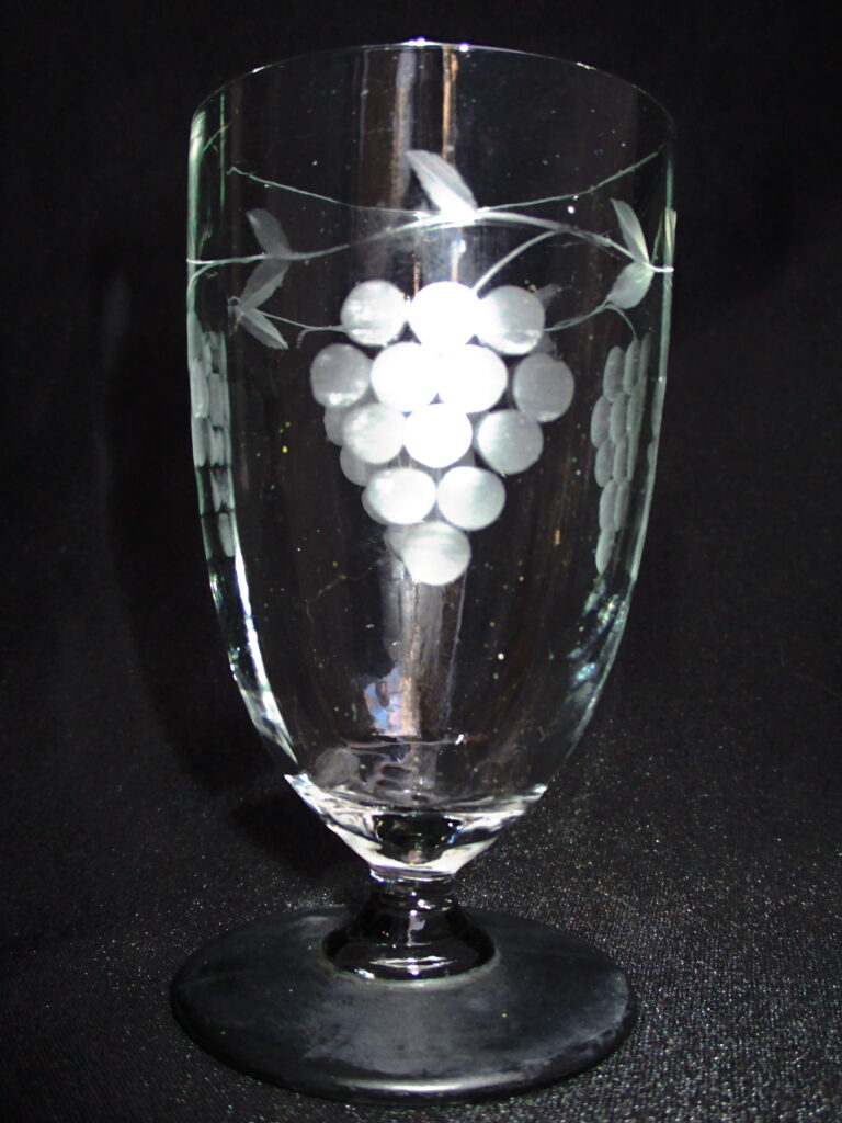 Clear Glass Brandy sippers with grape clusters