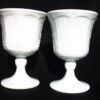 Harvest Pattern Milk Glass Goblet Set