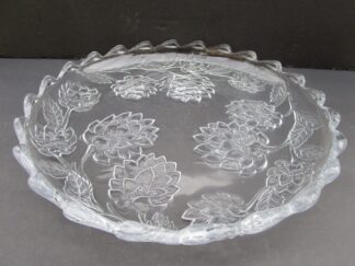 Mikasa Studio Clear Glass Platter with frosted artichoke