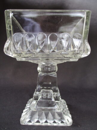 Jeanette Glass clear compote on a pedestal