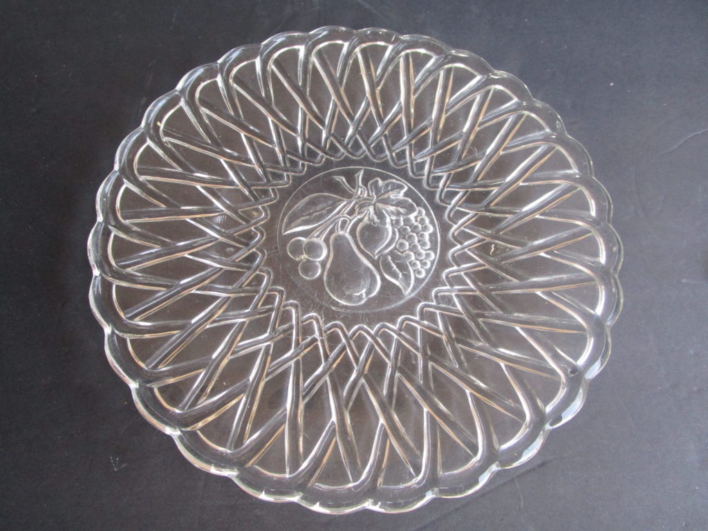 Indiana Glass Pretzel Clear Pattern Spirals on Plate