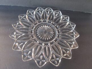 Federal Glass Petal Pattern Clear Glass Plate