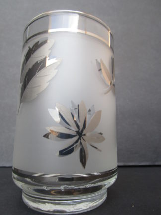 Libbey Glass Tumblers with Metallic Silver Leaf