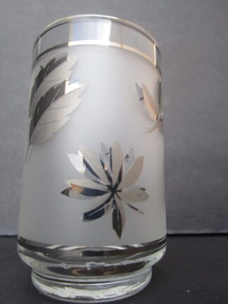 Libbey Glass Tumblers with Metallic Silver Leaf