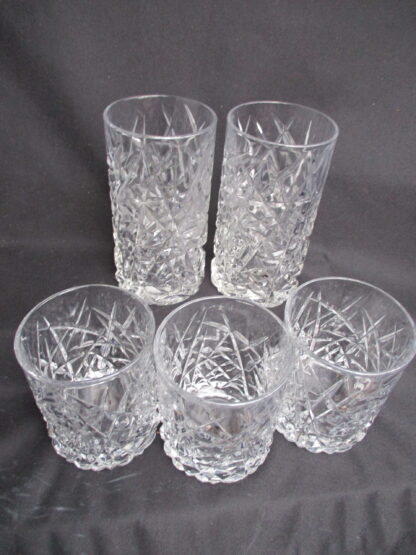 This glass set adds a sophisticated look to dinner tables