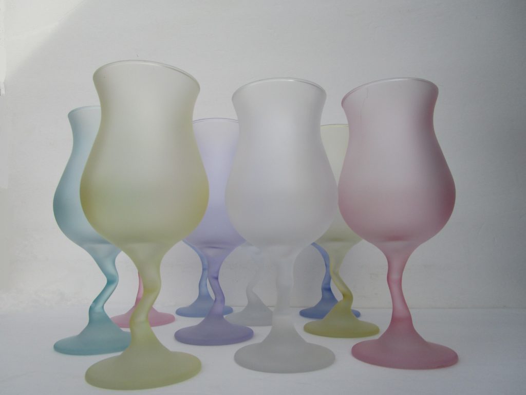Tropical Cocktail Glasses in pastel colors