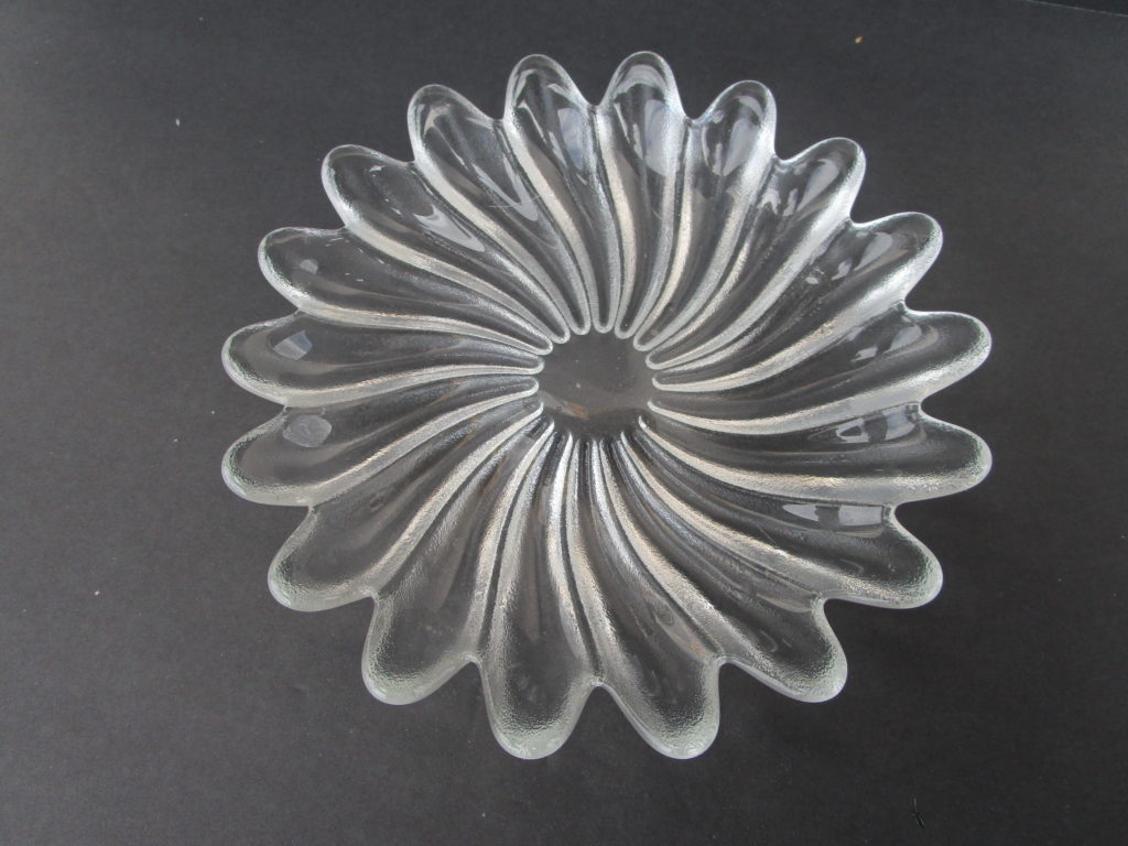 Clear Glass Tray in Flower Form
