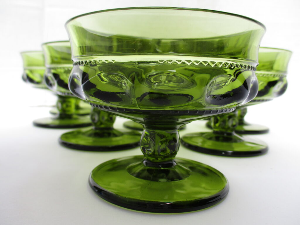 Designer Avocado Green Dessert Cups in a set of six