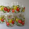 Fun and Cherry Juice Glass Set with Hand Enameled Fruits