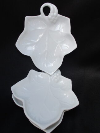 White Porcelain Leaf Form Trays