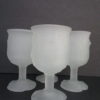 Avon Frosted Goblet Set with Flowers and Foliage