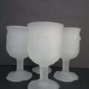 Avon Frosted Goblet Set with Flowers and Foliage