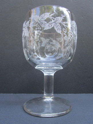 Bartlett Collins Clear Glass Goblet with frosted grapes