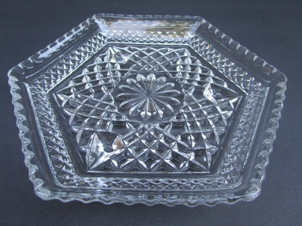 Anchor Hocking Clear Glass Platter with Pres Cut Pattern