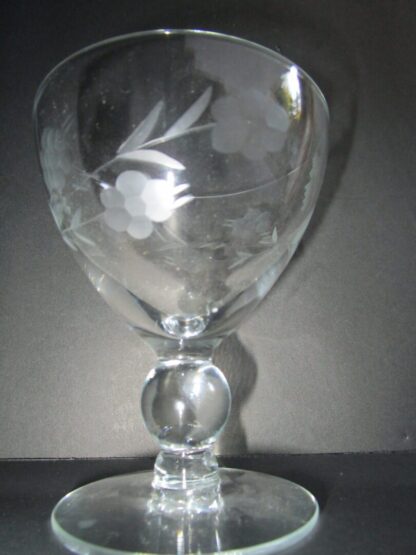 Clear Wine Goblet with flower designs