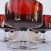 Arcoroc France, luminarc dessert set cranberry red bowls with clear low set