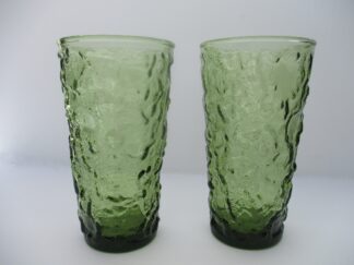 Lido Milano Avocado Green Ripple Texture Drinking Glasses