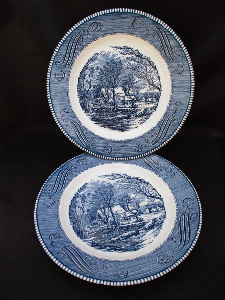 Old Farm Gate Currier and Ives Royal Dessert Bowl 
