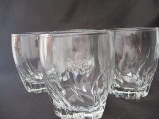 Clear Crystal Rock Glass Set Design with swirls up