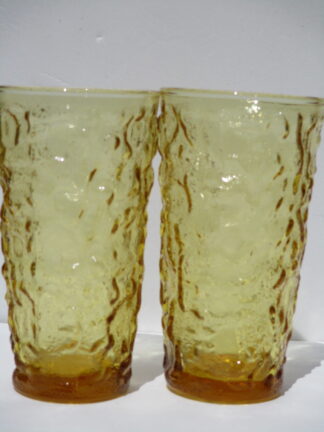 Anchor Hocking Lido Milano Pattern Crinkled Glass Tumblers