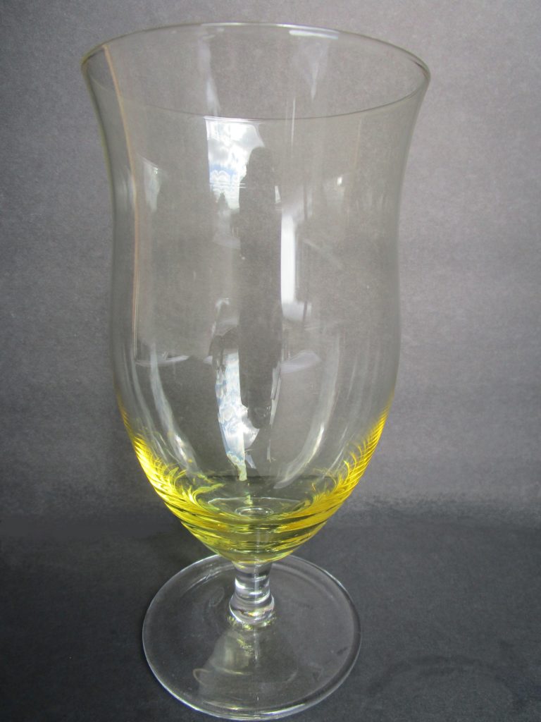 Clear Crystal Goblets with Yellow Base