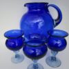 Antique Cobalt Blue Baluster Shape Glass Pitcher